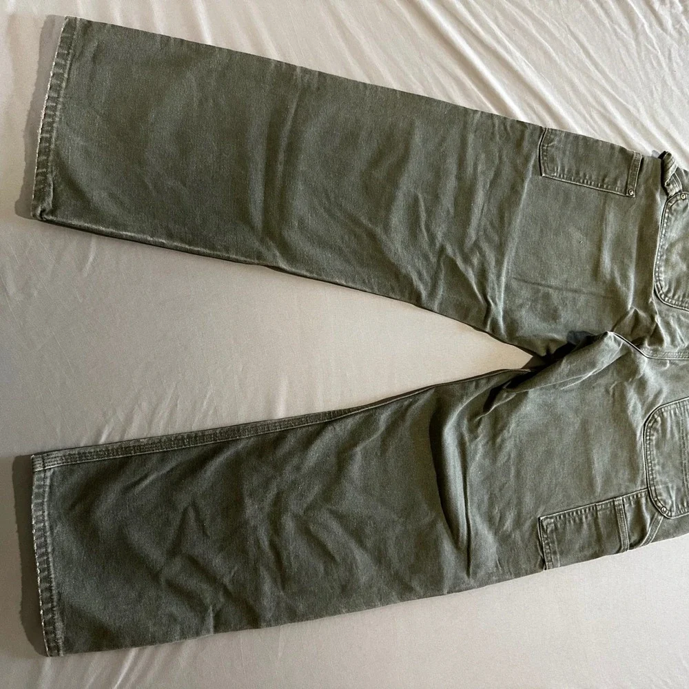 Carhartt B01 Double Knee Pants Mens 34x32 Moss Green Good Distressed USA Made